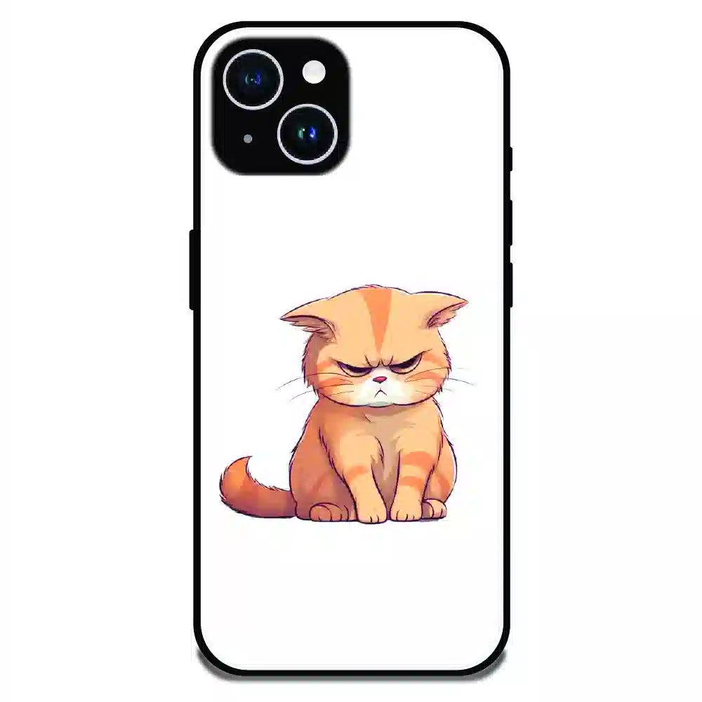 Grumpy Ginger Cat - Glossy Metal Silicone Case For Apple iPhone 14