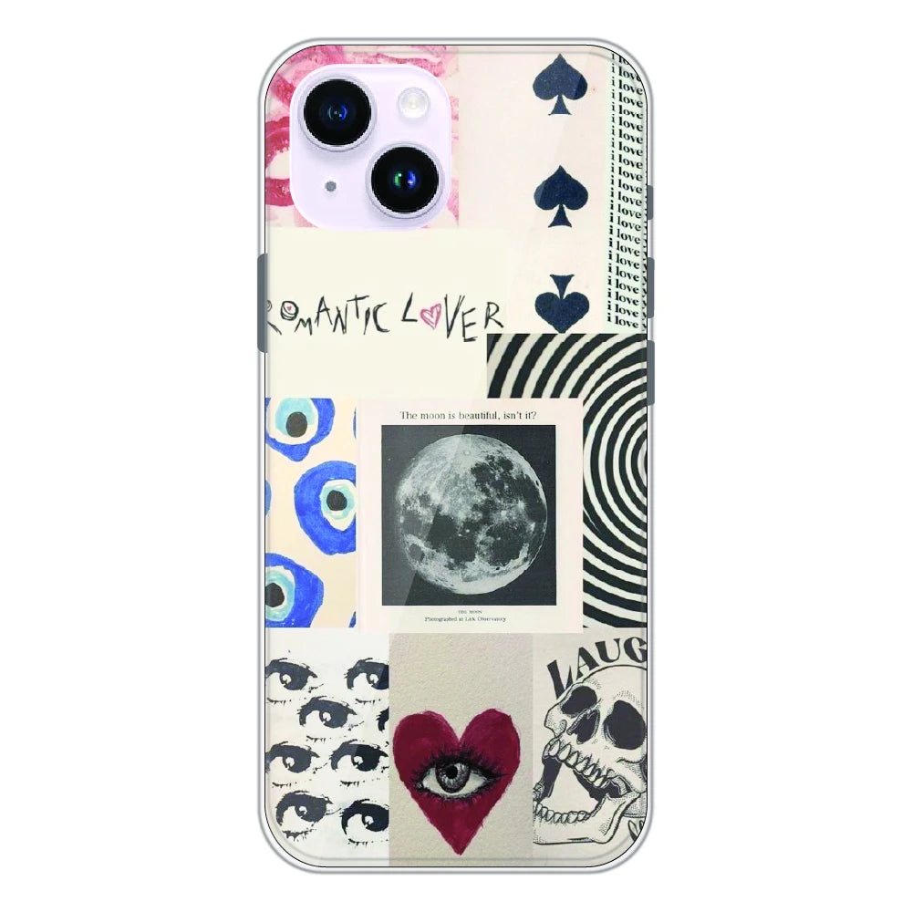 Romantic Art Collage - Printed Silicone Case For Apple iPhone 14