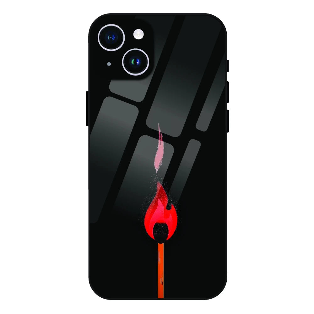 Burning Match - Glass Case For Apple iPhone 14