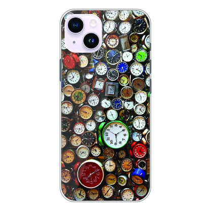 Retro Timepiece Pattern - Printed Silicone Case For Apple iPhone 14