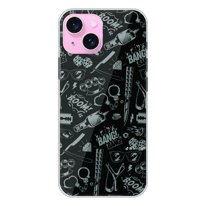 Black Graphic Street Art - Printed Silicone Case For Apple iPhone 14 Plus
