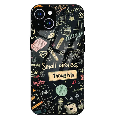 Thought Doodle Noir - Glass Case For Apple iPhone 14 Plus
