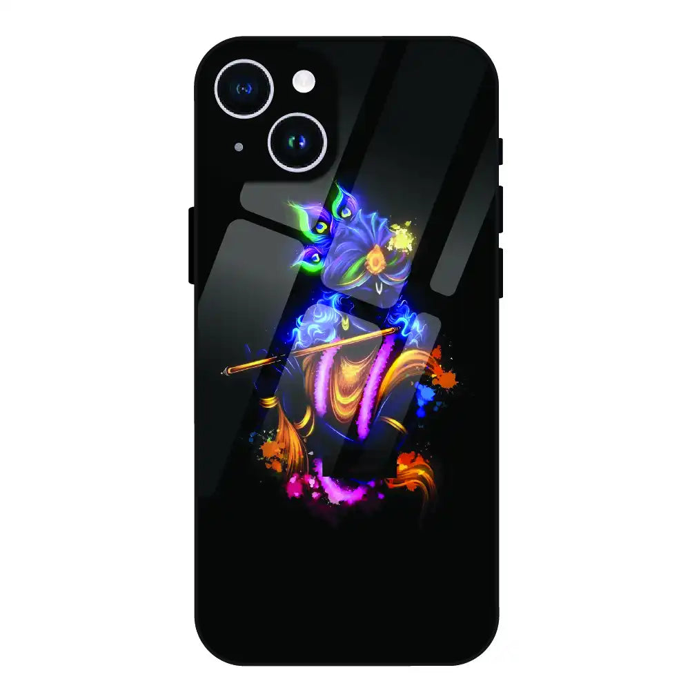 'Abstract Krishna - Glass Case For Apple iPhone 14 Plus