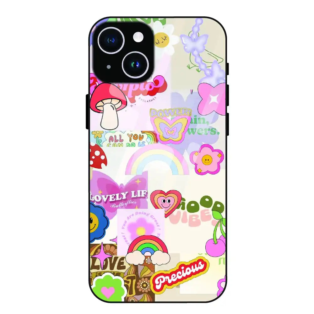 Kawaii Sticker Pop - Glass Case For Apple iPhone 14 Plus