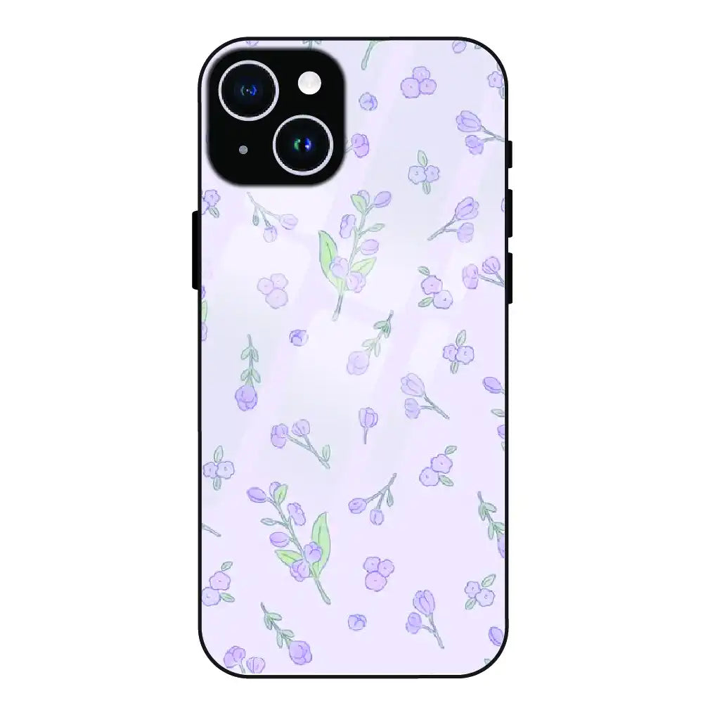 Lavender Floral Ditsy - Glass Case For Apple iPhone 14 Plus