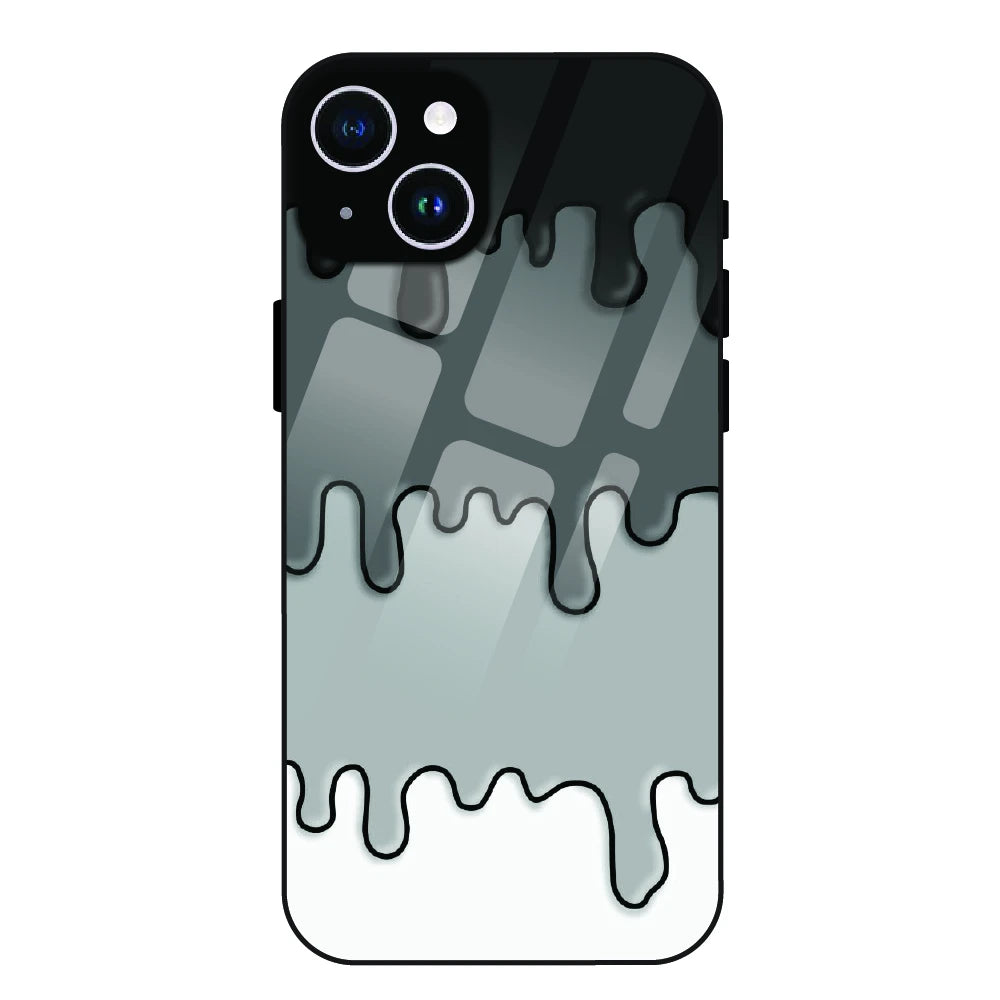 Smoky Drip Abstract - Glass Case For Apple iPhone 14 Plus