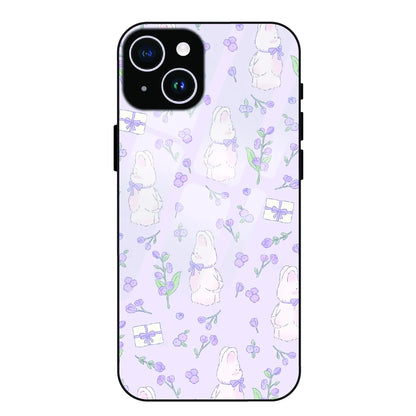 Lavender Bunny Gifts - Glass Case For Apple iPhone 14 Plus
