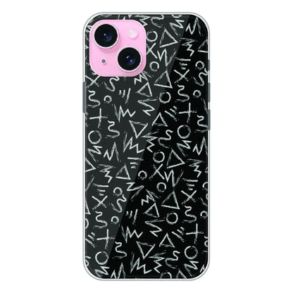 Geometric Black & White Pattern - Printed Silicone Case For Apple iPhone 14 Plus