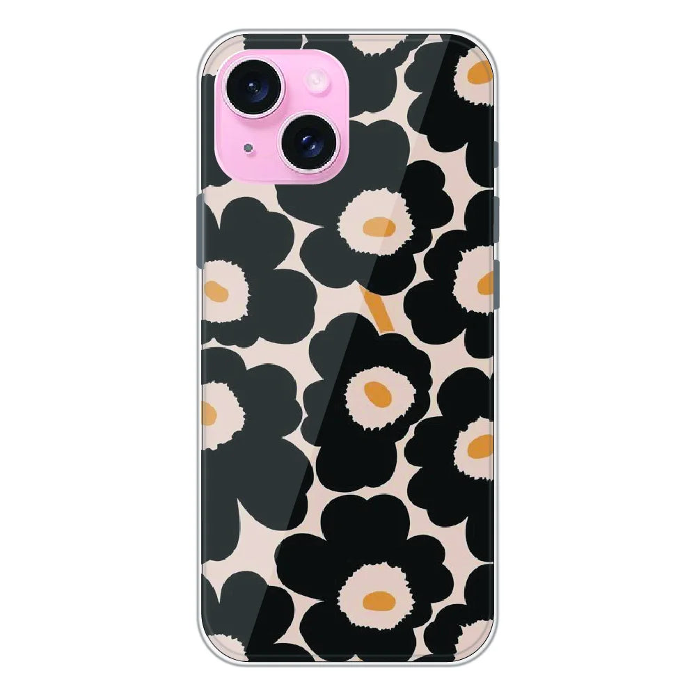 Bold Black Daisy Bloom - Printed Silicone Case For Apple iPhone 14 Plus