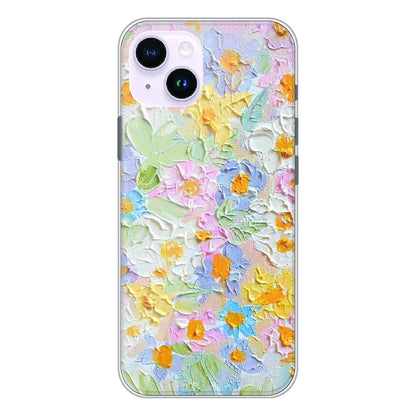 Pastel Floral Oil Paint - Printed Silicone Case For Apple iPhone 14 Plus