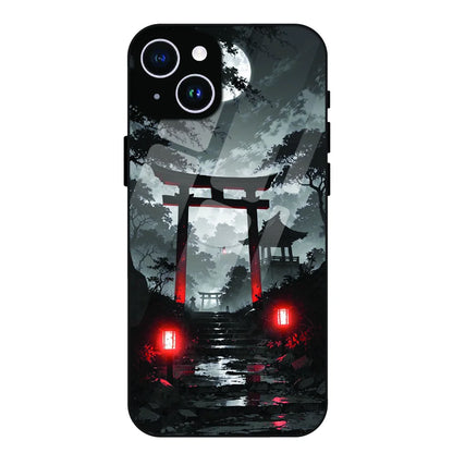 Midnight Torii Forest - Glass Case For Apple iPhone 14 Plus