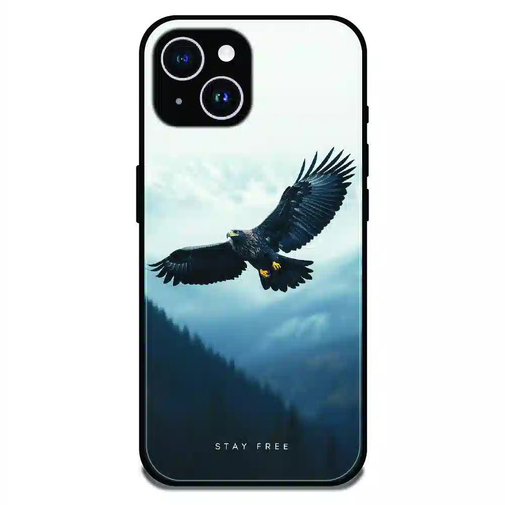 Stay Free Eagle Flight - Glossy Metal Silicone Case For Apple iPhone 14 Plus