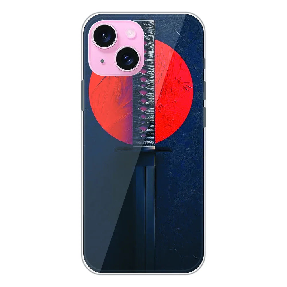 Katana Minimal Japanese Aesthetic - Printed Silicone Case For Apple iPhone 14 Plus