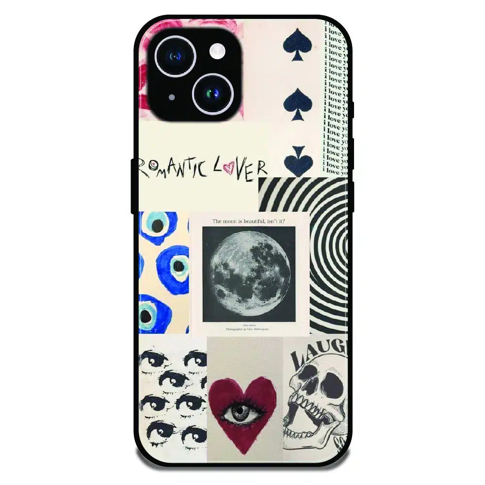 Romantic Art Collage - Glossy Metal Silicone Case For Apple iPhone 14 Plus