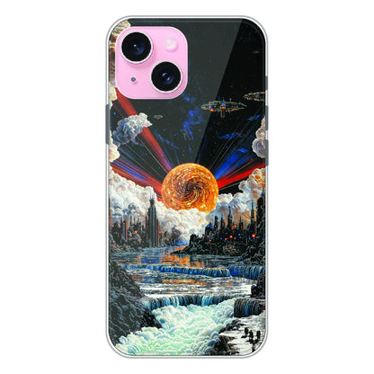 Cosmic Fantasy Sun Landscape - Printed Silicone Case For Apple iPhone 14 Plus