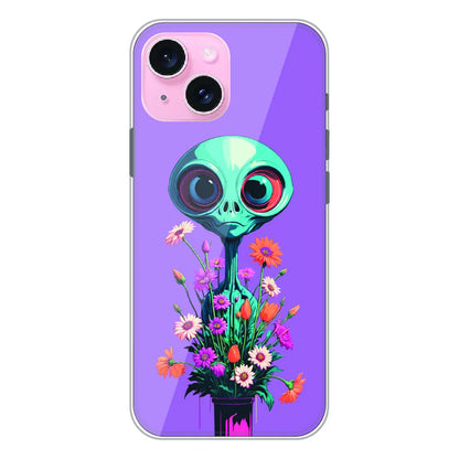 Floral Alien Fantasy - Printed Silicone Case For Apple iPhone 14 Plus