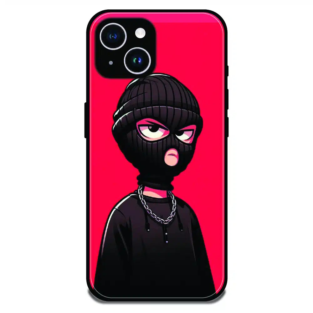 Masked Rebel Street Art - Glossy Metal Silicone Case For Apple iPhone 14 Plus