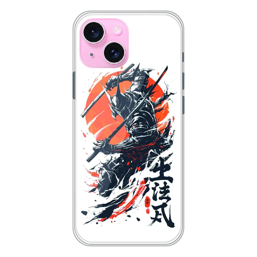 Samurai Warrior Japanese Art - Printed Silicone Case For Apple iPhone 14 Plus