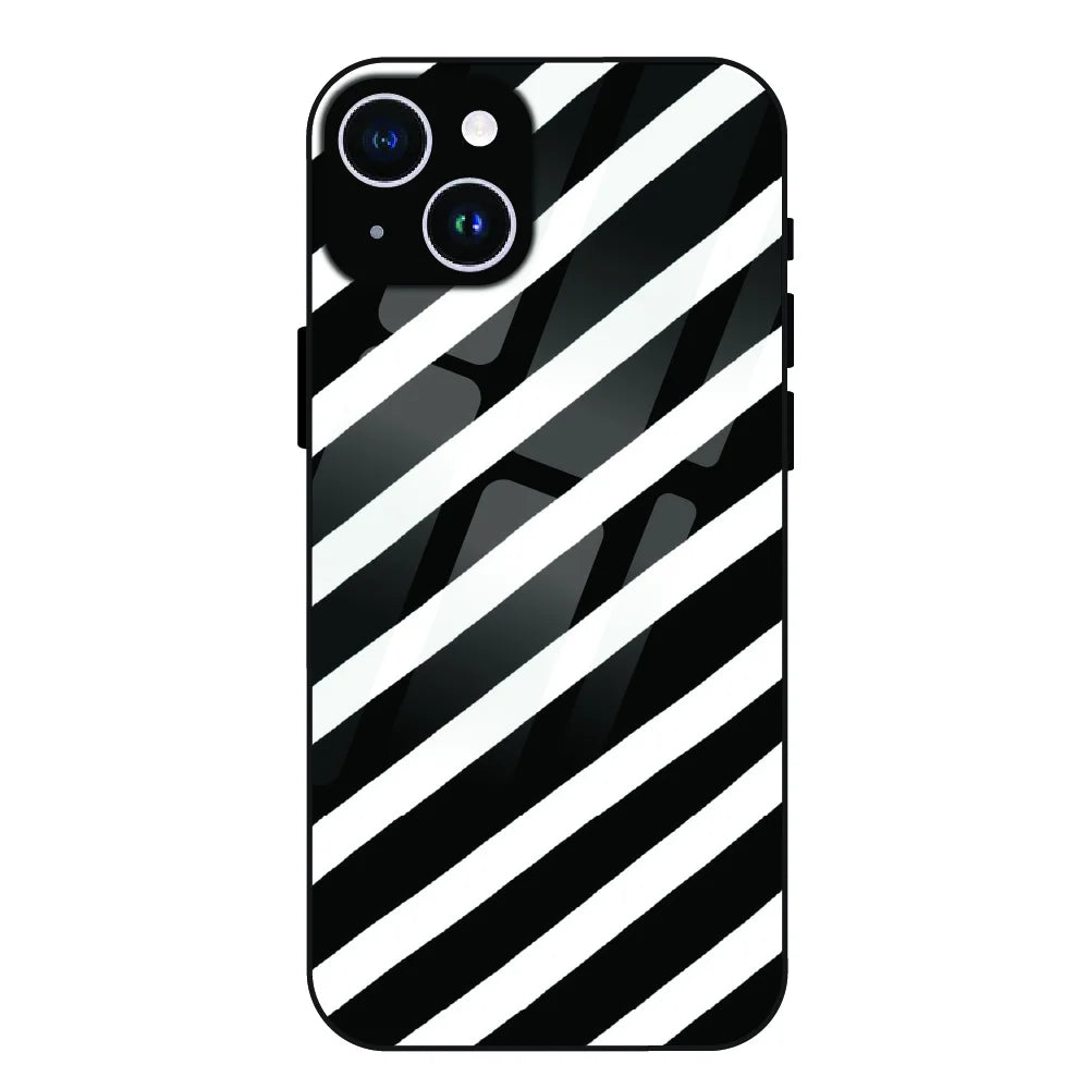 Monochrome Flame Art - Glass Case For Apple iPhone 14 Plus