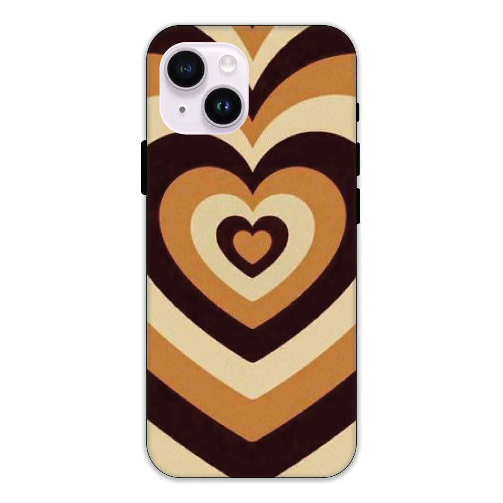 Brown Hearts Hard Case Apple IPhone 14 Plus Models