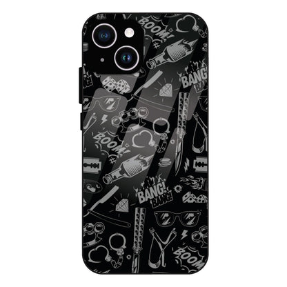 Black Graphic Street Art - Glass Case For Apple iPhone 14 Plus