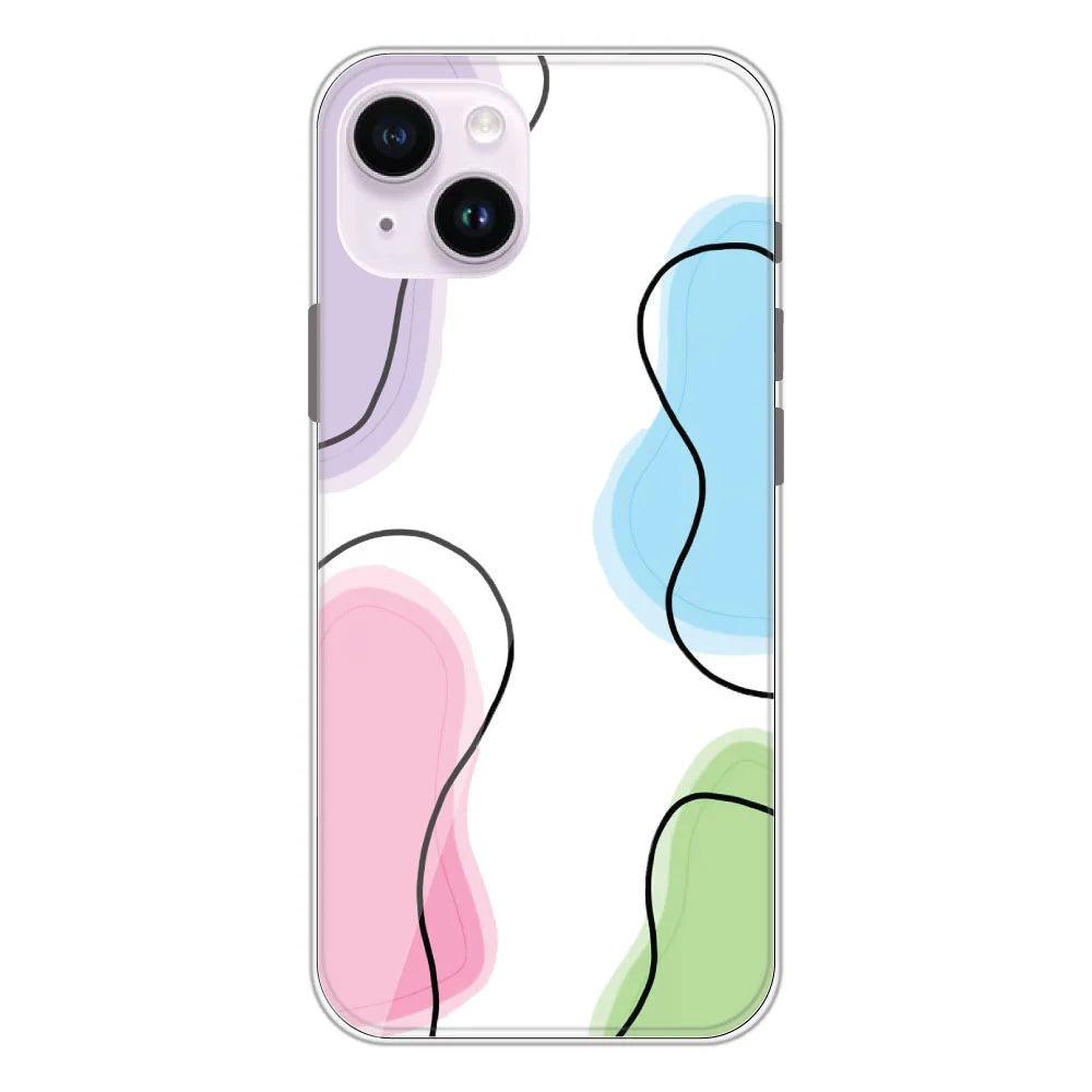 Rainbow Cow Print - Clear Printed Silicone Case For Apple iPhone Models- Apple iPhone 14 plus