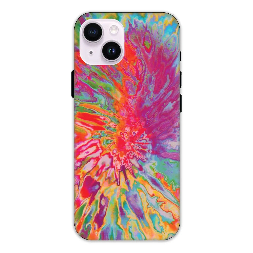 Orange Splash Tie Dye Hard Case Apple iPhone 14 Plus Models