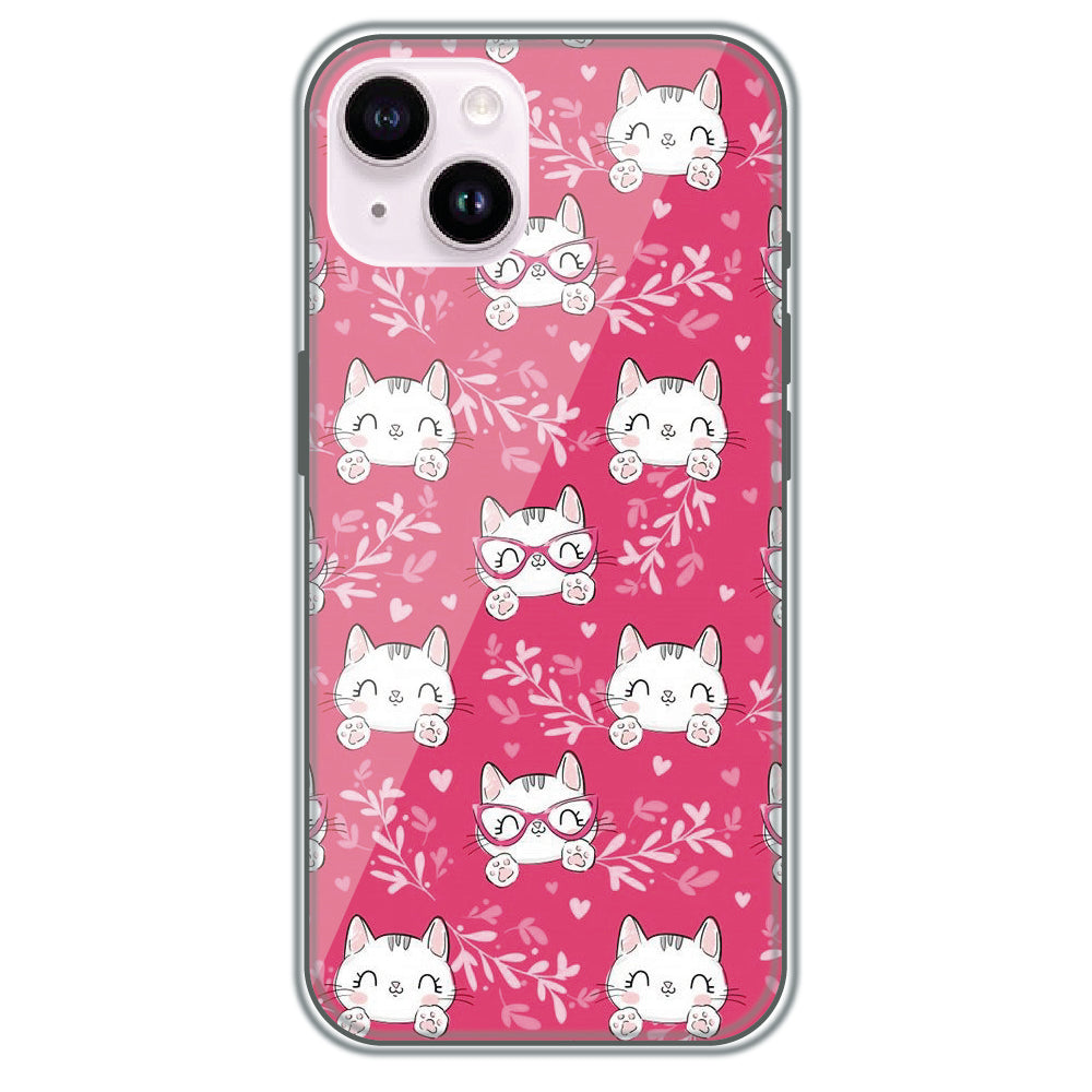 Kitty in Pink - Printed Silicone Case for Apple iPhone 14 Plus