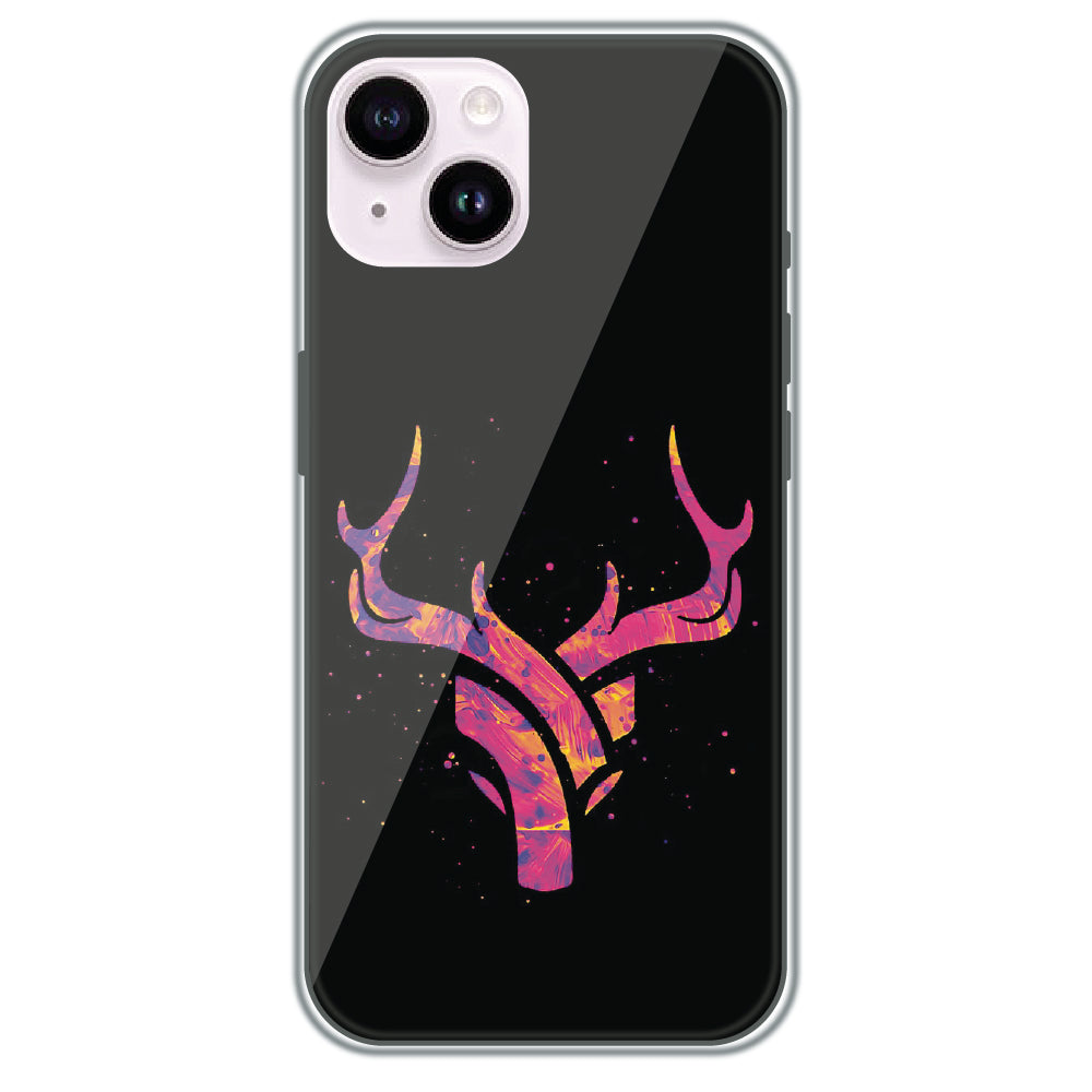 Neon Deer Antlers - Printed Silicone Case for Apple iPhone 14 Plus