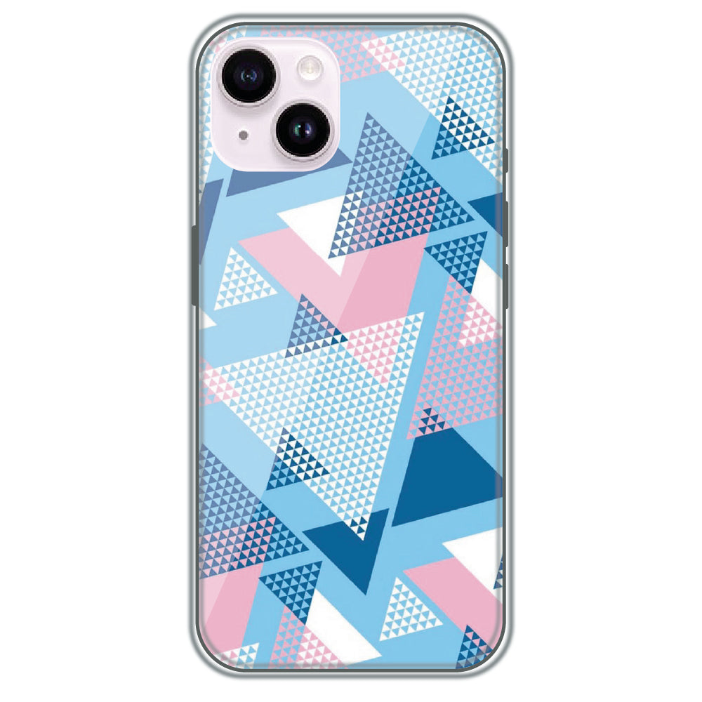 Pastel Triangles - Printed Silicone Case for Apple iPhone 14 Plus