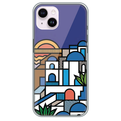 Santorini Streets - Printed Silicone Case for Apple iPhone 14 Plus