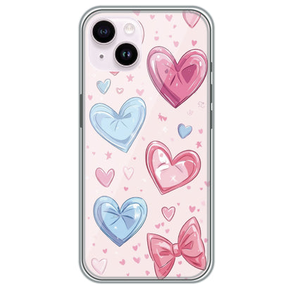 Sparkle Hearts & Bow - Printed Silicone Case for Apple iPhone 14 Plus