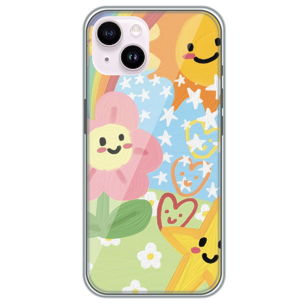 Sunshine Doodle Garden - Printed Silicone Case for Apple iPhone 14 Plus