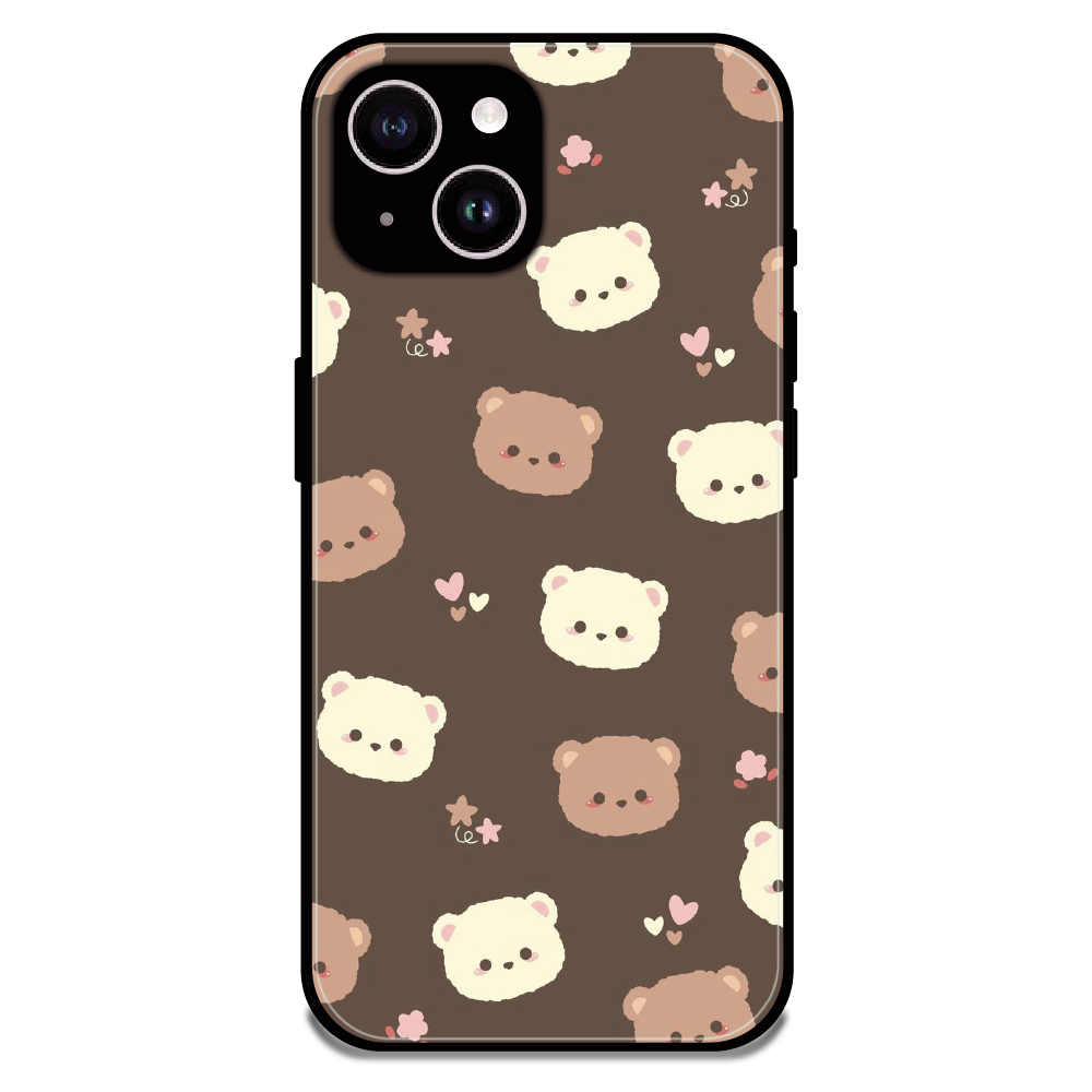 Cozy Bear Pattern - Glossy Metal Silicone Case For Apple iPhone 14 Plus
