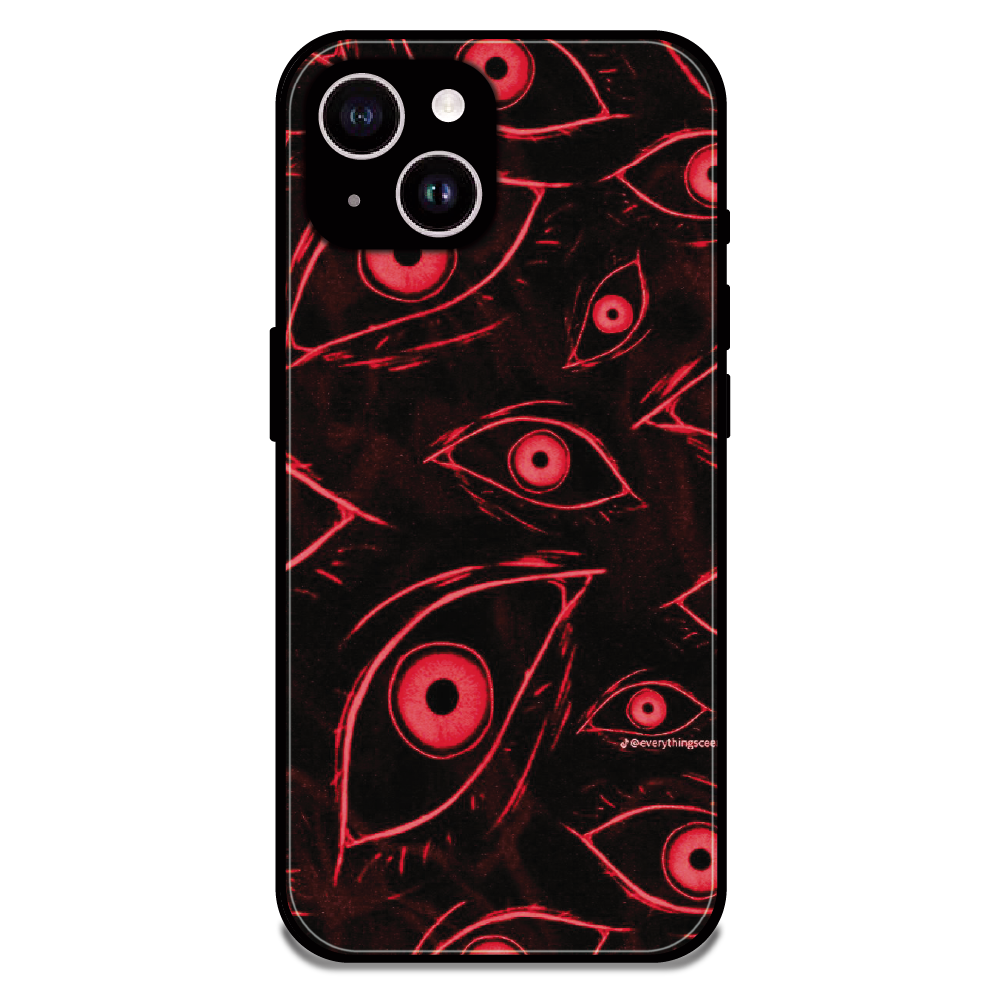 Crimson Eyes Chaos - Glossy Metal Silicone Case For Apple iPhone 14 Plus