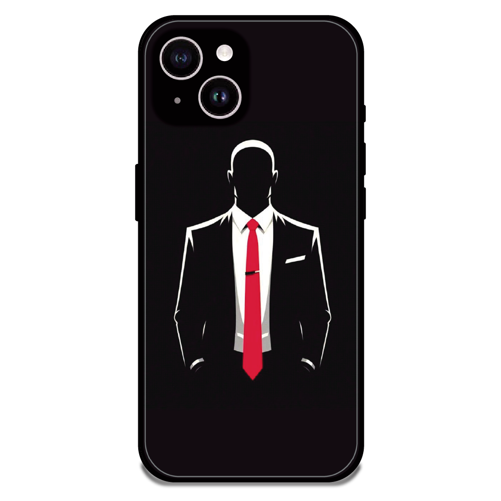 Red Tie Silhouette - Glossy Metal Silicone Case For Apple iPhone 14 Plus