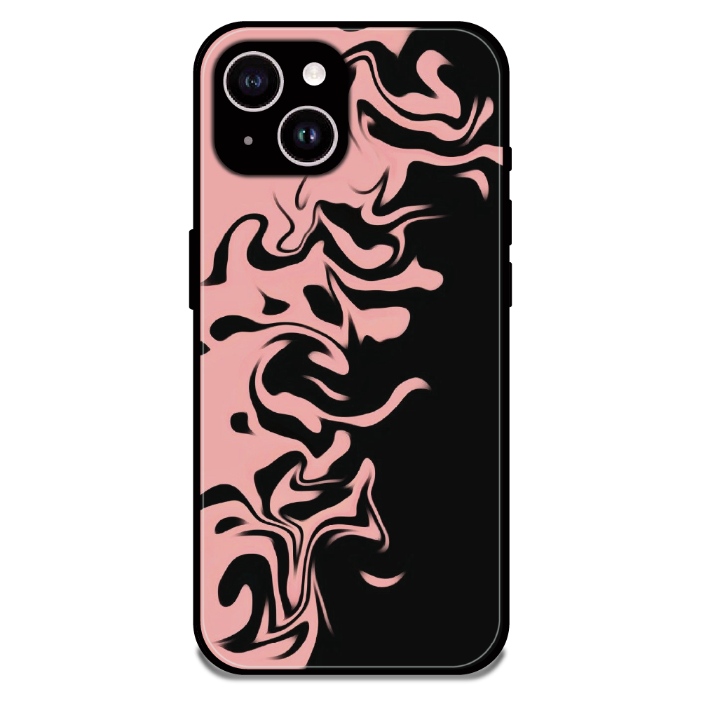 Blush Noir Marble - Glossy Metal Silicone Case For Apple iPhone 14 Plus