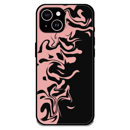 Blush Noir Marble - Glossy Metal Silicone Case For Apple iPhone 14 Plus