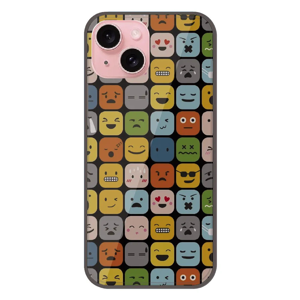 Colorful Expression Pattern - Printed Silicone Case For Apple iPhone 14 Plus
