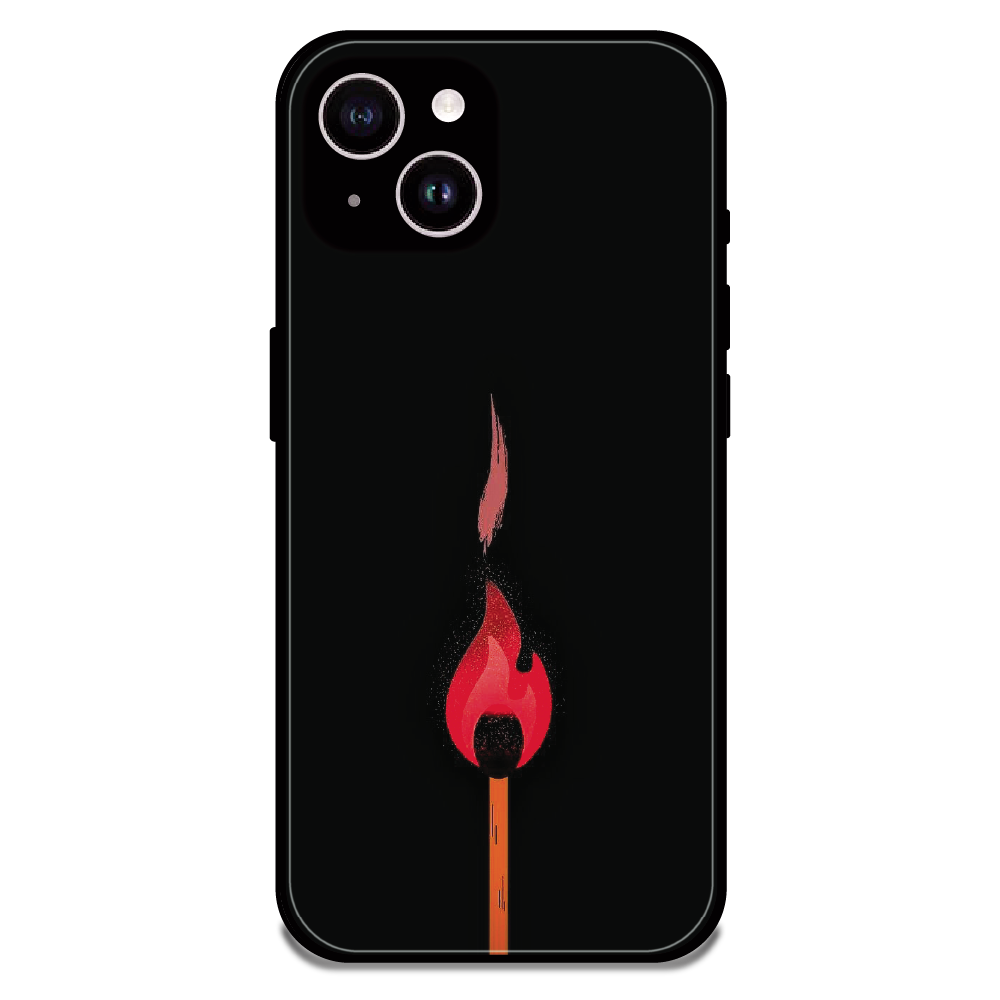Burning Match - Glossy Metal Silicone Case For Apple iPhone 14 Plus