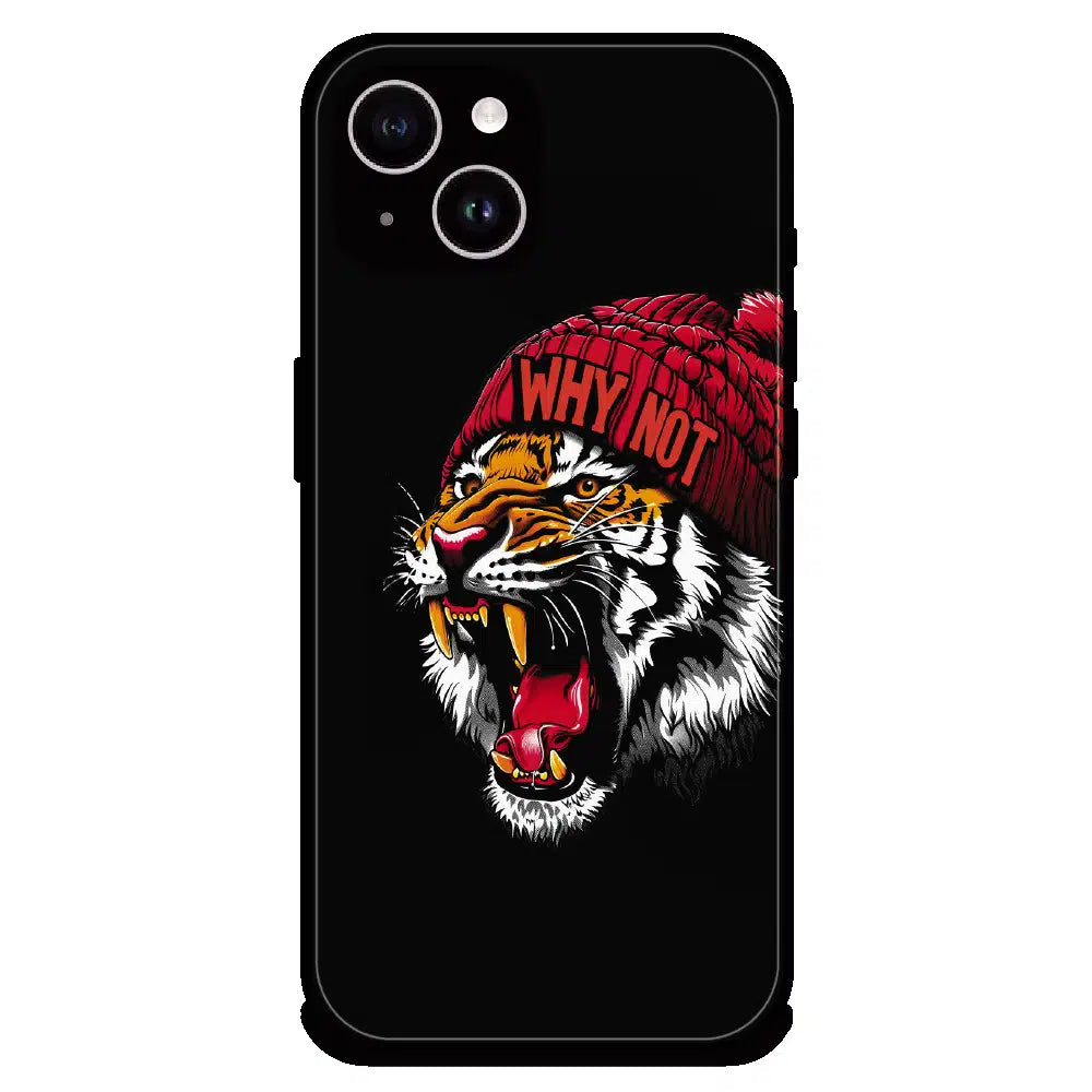 Why Not Tiger Street Art - Glossy Metal Silicone Case For Apple iPhone 14 Plus