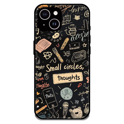 Thought Doodle Noir - Glossy Metal Silicone Case For Apple iPhone 14 Plus