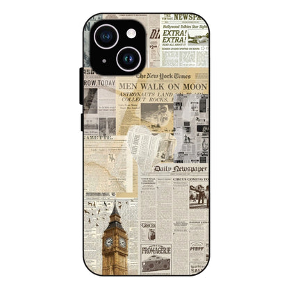 Vintage Newspaper Collage - Glass Case For Apple iPhone 14 Plus
