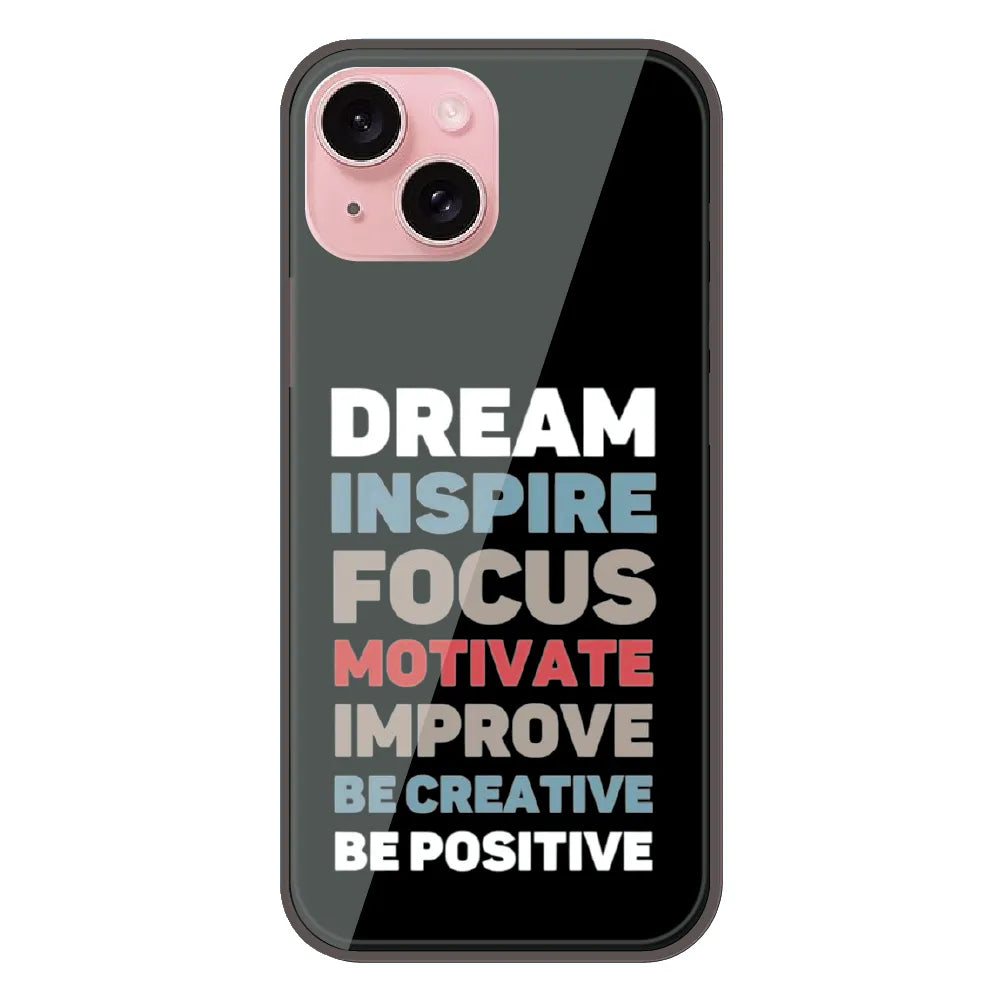 Dream Inspire Focus Typography - Printed Silicone Case For Apple iPhone 14 Plus