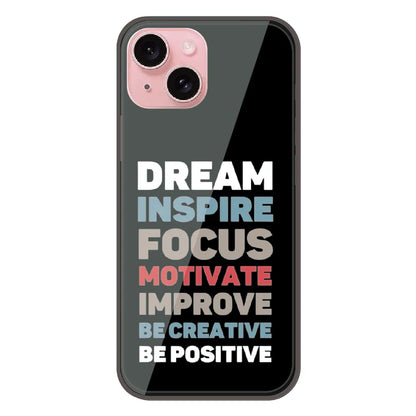 Dream Inspire Focus Typography - Printed Silicone Case For Apple iPhone 14 Plus