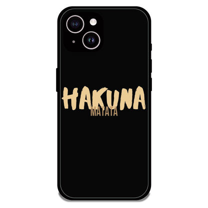 Hakuna Matata Quote - Glossy Metal Silicone Case For Apple iPhone 14 Plus
