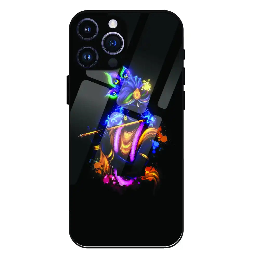 'Abstract Krishna - Glass Case For Apple iPhone 14 Pro