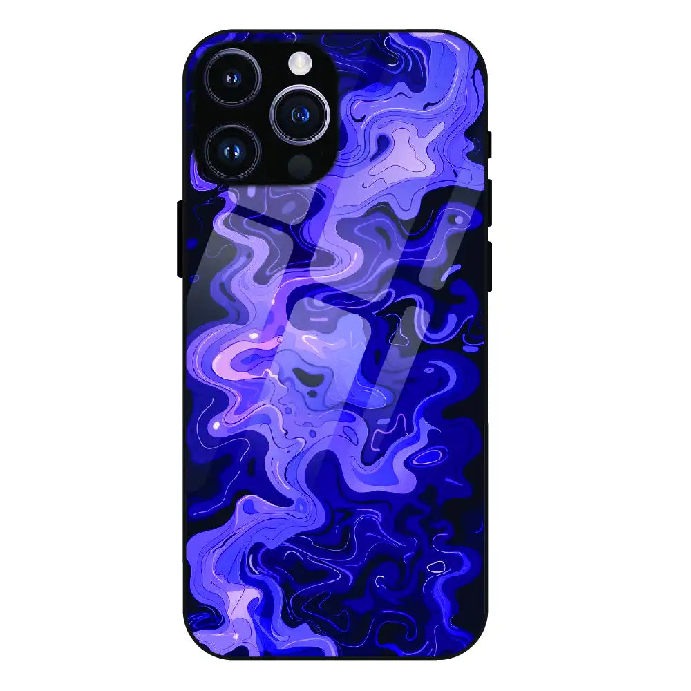 Purple Wave Abstract - Glass Case For Apple iPhone 14 Pro