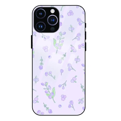 Lavender Floral Ditsy - Glass Case For Apple iPhone 14 Pro