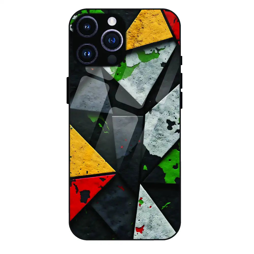 Urban Geometric Color - Glass Case For Apple iPhone 14 Pro